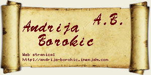 Andrija Borokić vizit kartica